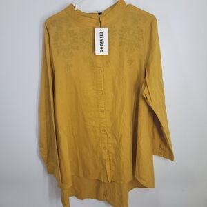 Minibee Linen Blend Tunic Top